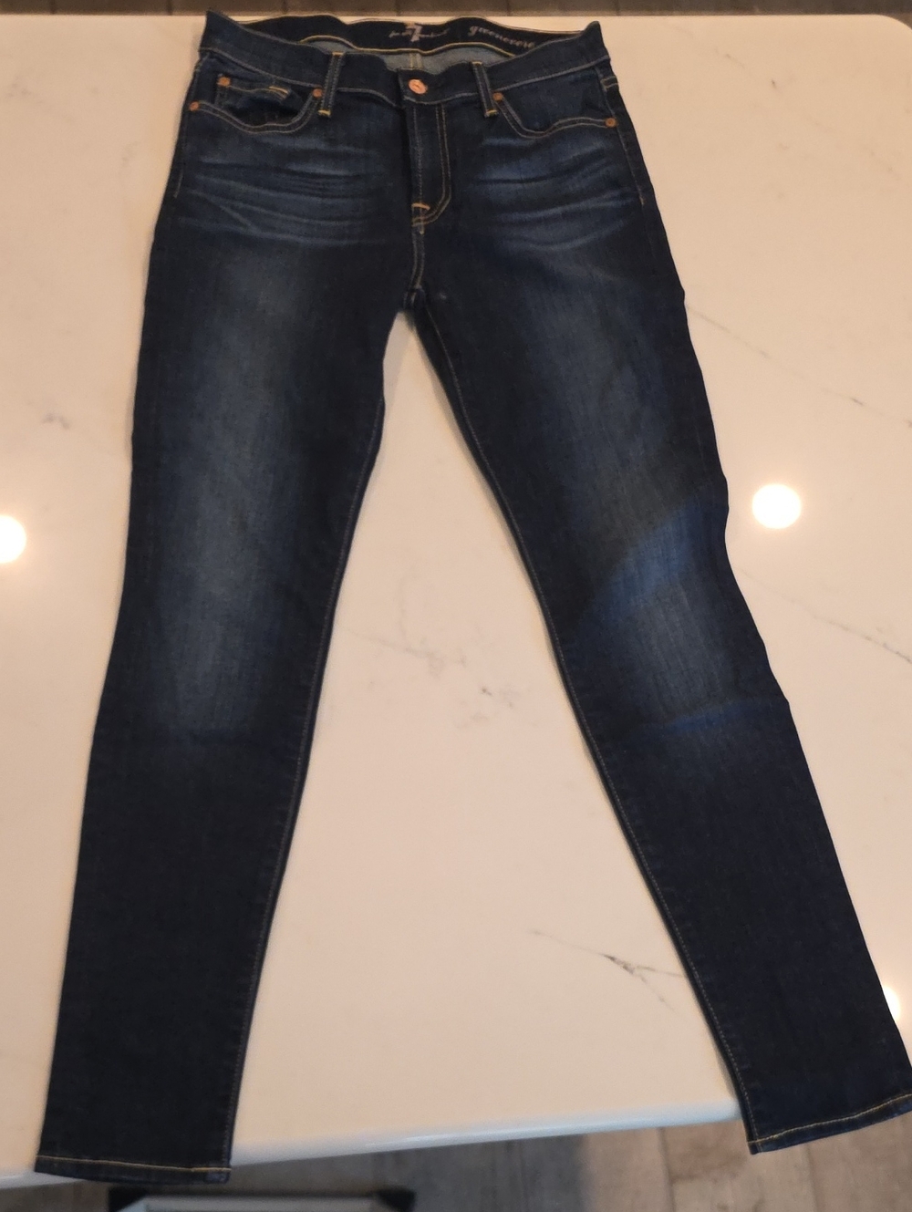 7 For All Mankind Dark Blue Skinny Jeans